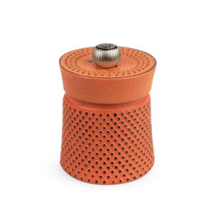 peugeot bali fonte cast iron pepper mill, 8cm/3 in orange, black, 3.15in.
