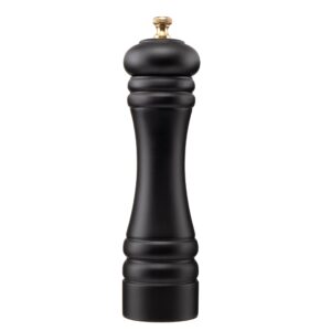black pepper mill grinder classic pepper grinder with adjustable stainless steel precision mechanism suitable for home, kitchen, barbecue, party (black+ gold, 12 in)