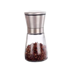 stainless steel salt and pepper mill grinder, spice glass muller, hand mill grinding bottle, kitchen gadgets glass tools