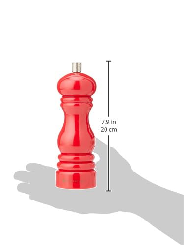 MasterClass Pepper Mill or Salt Grinder with Interchangeable Cap, Plastic, Red,