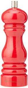 masterclass pepper mill or salt grinder with interchangeable cap, plastic, red,