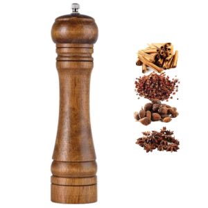 solid wood oak grinder restaurant pepper manual grinding powder pepper grinding kitchen seasoning tool (8 inch)