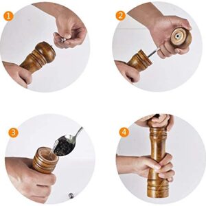 solid wood oak grinder restaurant pepper manual grinding powder pepper grinding kitchen seasoning tool (8 inch)