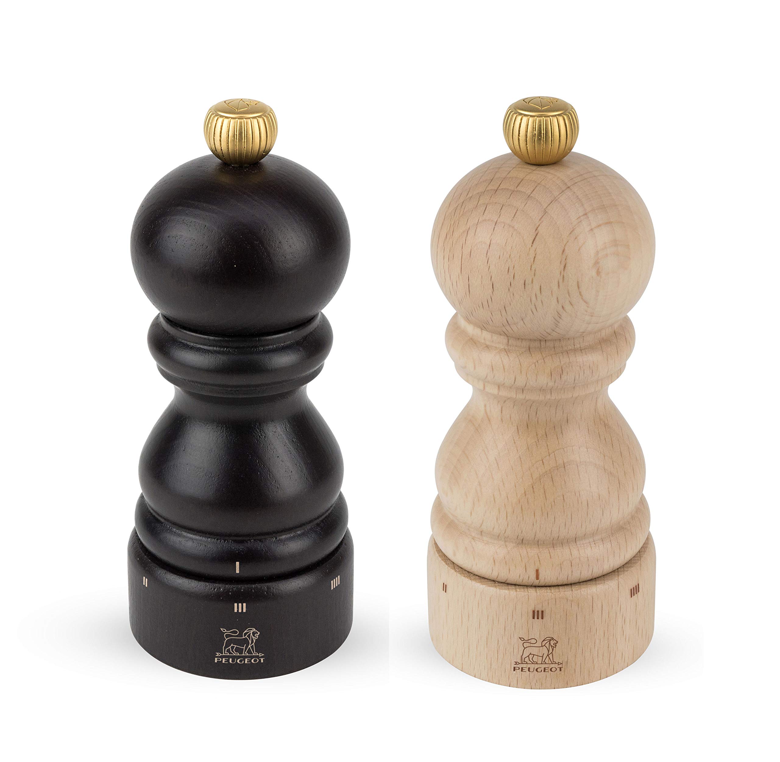 Peugeot Paris U'Select 5-Inch Pepper & Salt Mill Set, Chocolate & Natural