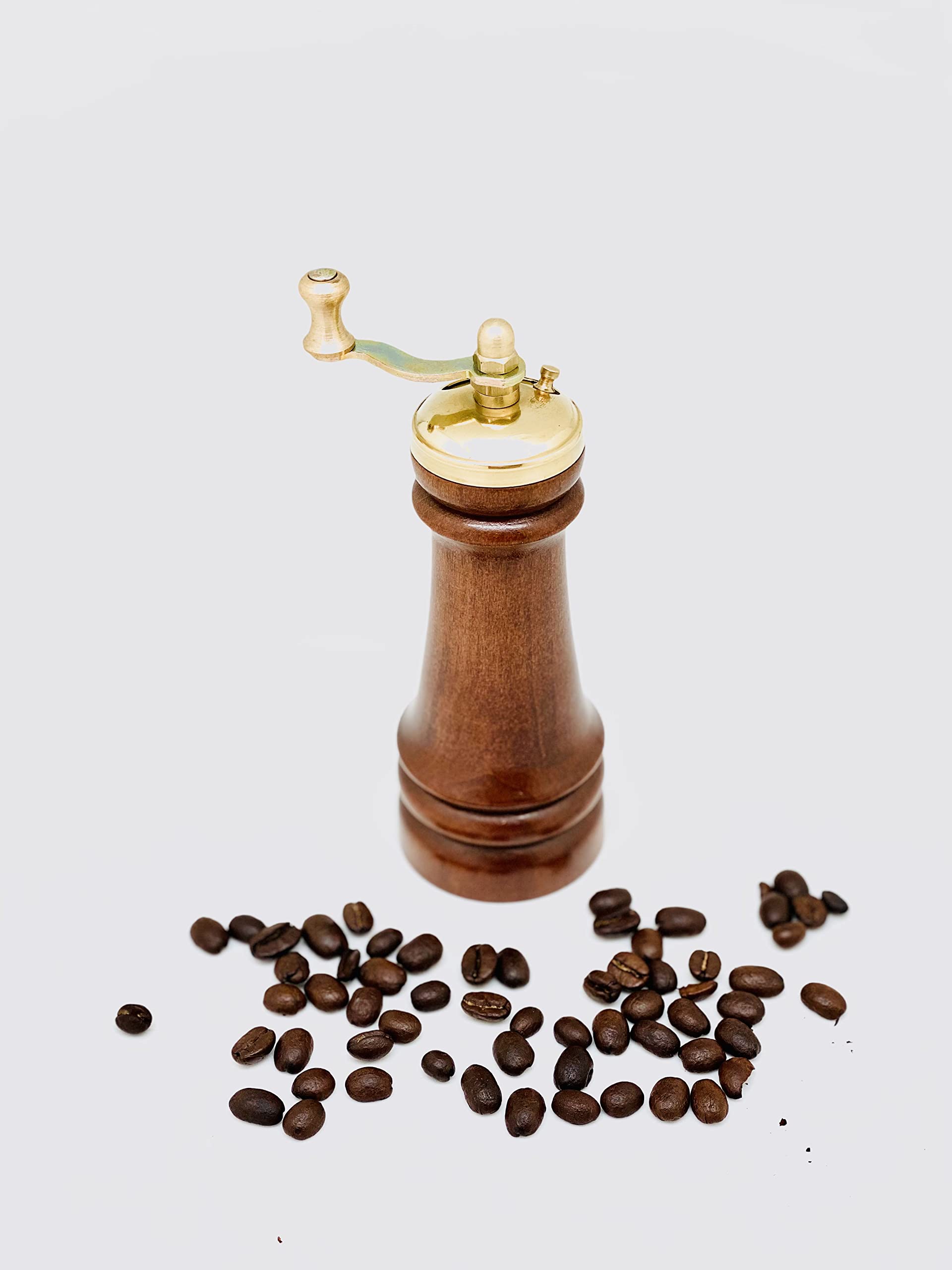 Tarihi Değirmenci Sözen 5" Handmade Manual Wooden Pepper Mill Grinder Portable Hand Crank Gourmet