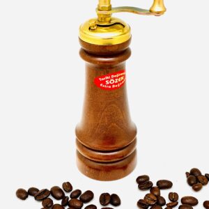 Tarihi Değirmenci Sözen 5" Handmade Manual Wooden Pepper Mill Grinder Portable Hand Crank Gourmet