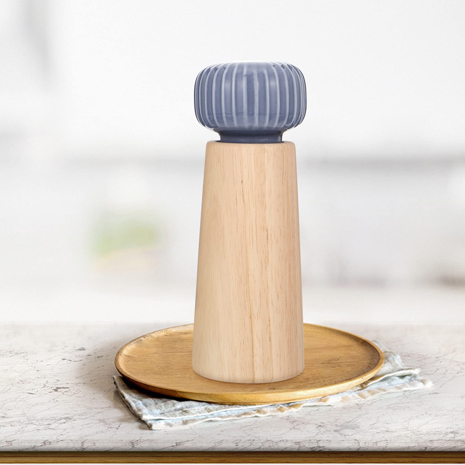 Angoily Pepper Grinder Wooden Pepper Mill Salt Mill Peppercorn Salt Grinder Shaker Handheld Pepper Grinder Kitchen Grinding Tool for Sea Salt Spice