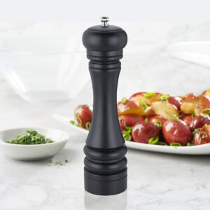 Trudeau Black Seville Pepper Mill Wood, "10"