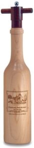 the original laser engraved 14""wine bottle" pepper mill in maple wood - chateau bordeaux