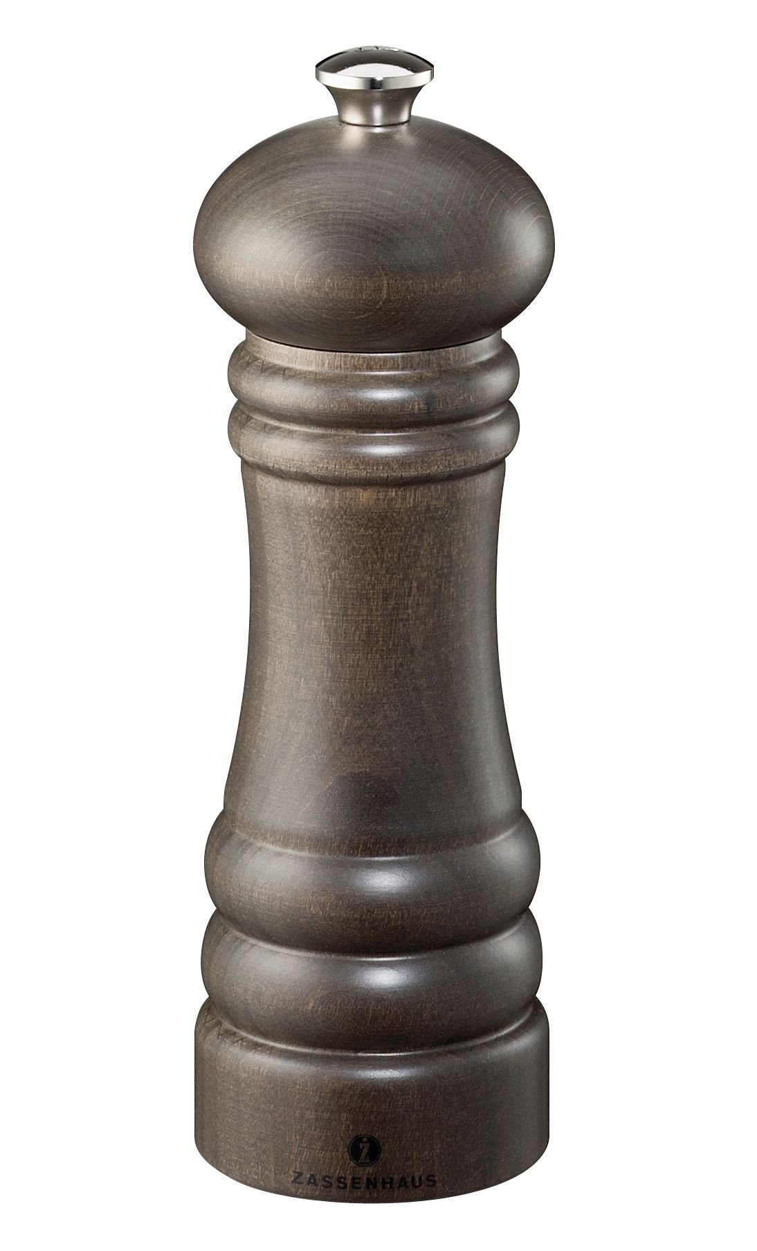 Zassenhaus Berlin Pepper Grinder Mill, 7.1-Inch, Dark Stained