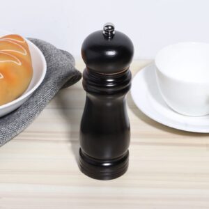 Wood Pepper Grinder Pepper Mill, 6 inch Durable Manual Pepper Mill with Adjustable Upper Knob, Ergonomic Pepper Mill for Home Kitchens, Restaurants, Hotels