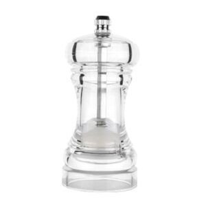 clear acrylic pepper grinder 4 inch refillable salt pepper mill shaker kitchen supplies for sea salt, peppercorn (1 piece)