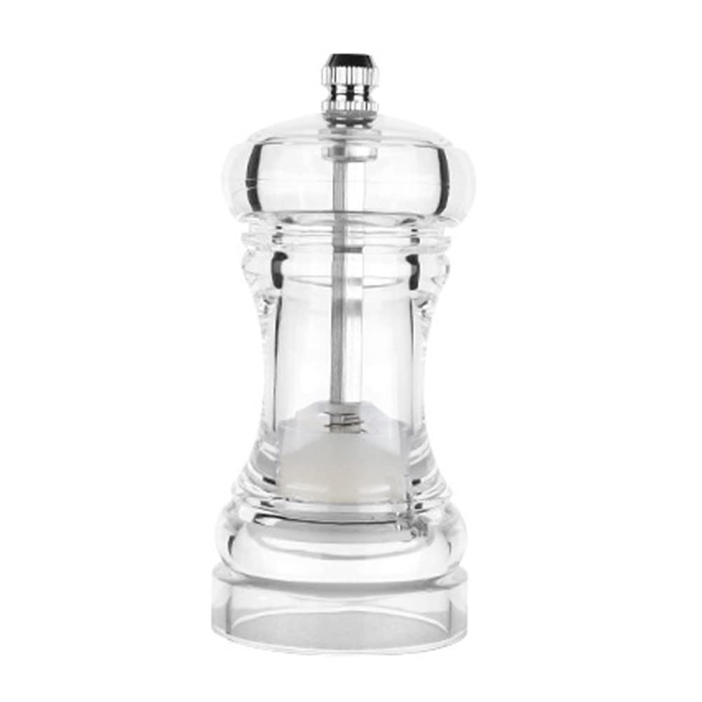 Clear Acrylic Pepper Grinder 4 Inch Refillable Salt Pepper Mill Shaker Kitchen Supplies for Sea Salt, Peppercorn (1 Piece)