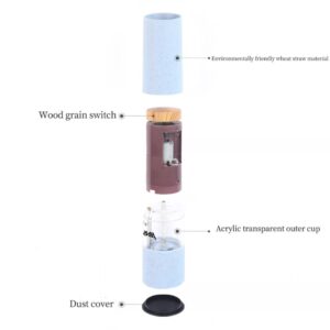 CA$HIFORNIA Electric Salt and Pepper Grinder Mill - Battery Operated Automatic Spice Grinder With Light - Modern Blue, Pink, Green Colors (Light Blue)