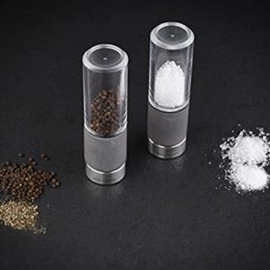 Cole & Mason H321801 Regent Pepper Mill, Precision+ Stemless, Concrete/Stainless Steel/Acrylic, 180 mm, Single, Includes 1 x Pepper Grinder