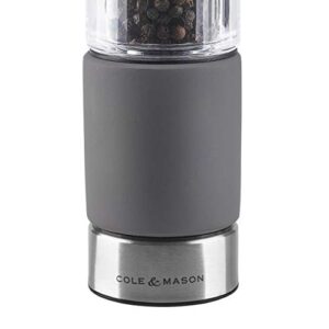 Cole & Mason H321801 Regent Pepper Mill, Precision+ Stemless, Concrete/Stainless Steel/Acrylic, 180 mm, Single, Includes 1 x Pepper Grinder