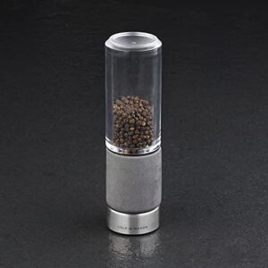 Cole & Mason H321801 Regent Pepper Mill, Precision+ Stemless, Concrete/Stainless Steel/Acrylic, 180 mm, Single, Includes 1 x Pepper Grinder