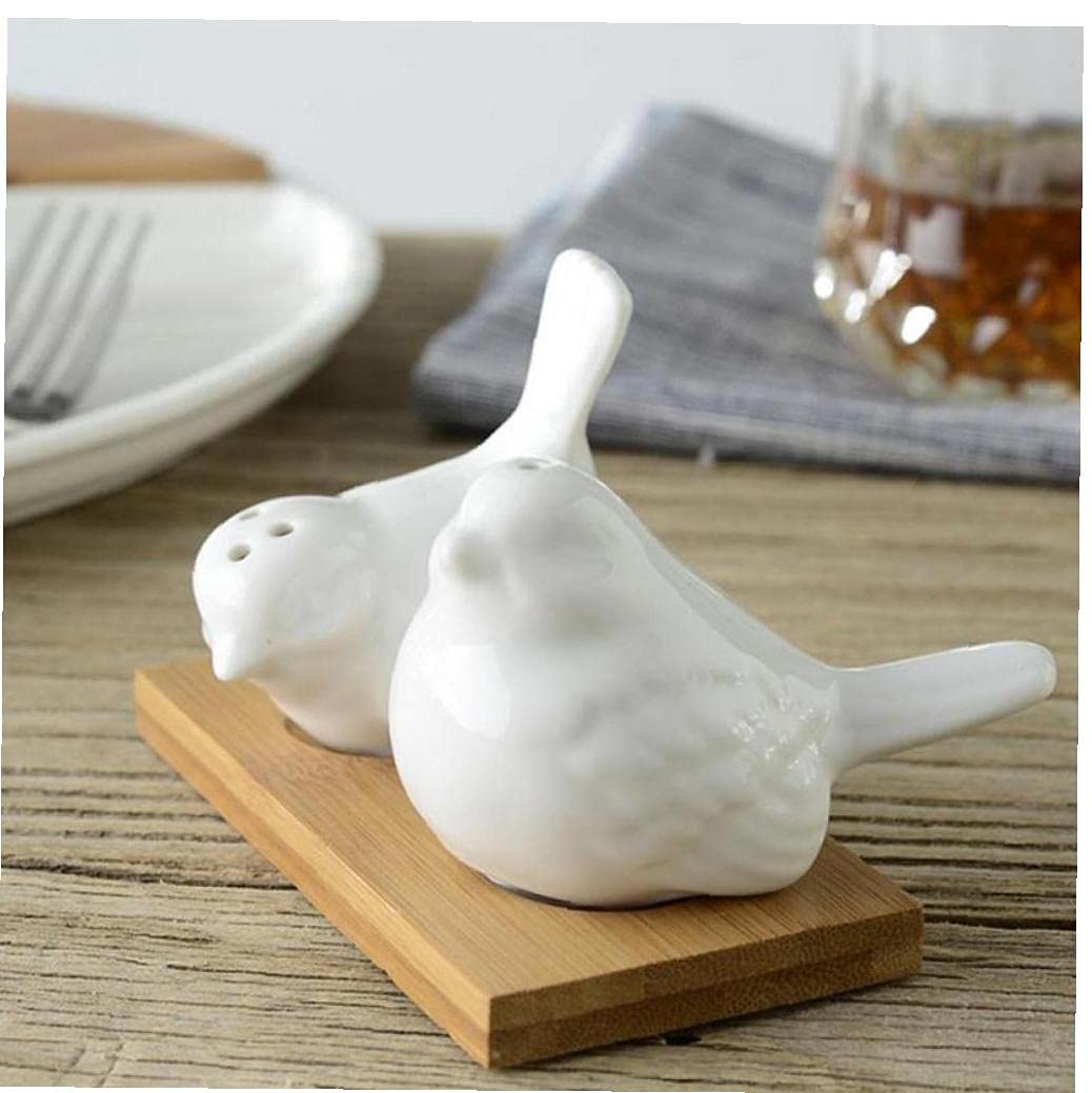 Froiny 2pcs Love Doves Birds Salt and Pepper Shakers Kitchen DÃcor Wedding Ceramic Gift,White,3.5cmx6cm