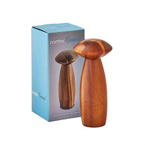 Nambe - Gourmet Collection - Contour Pepper Mill - Measures at 3" x 3.5" x 7" - Made with Acacia Wood and Ceramic Mechanism - Designed by Lou Henry