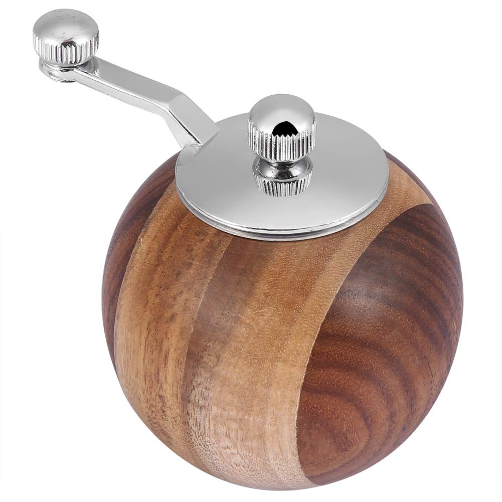 Pepper Mill, Wood Pepper Mill Grinder Spherical Muscat Mill Manual Pepper Mill Bottle Nut and Hard Spice Grinder for Kitchen