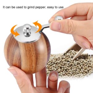 Pepper Mill, Wood Pepper Mill Grinder Spherical Muscat Mill Manual Pepper Mill Bottle Nut and Hard Spice Grinder for Kitchen