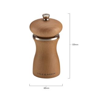 Cole & Mason Sherwood Sand Pepper Mill, Wood Light Brown, 120 mm