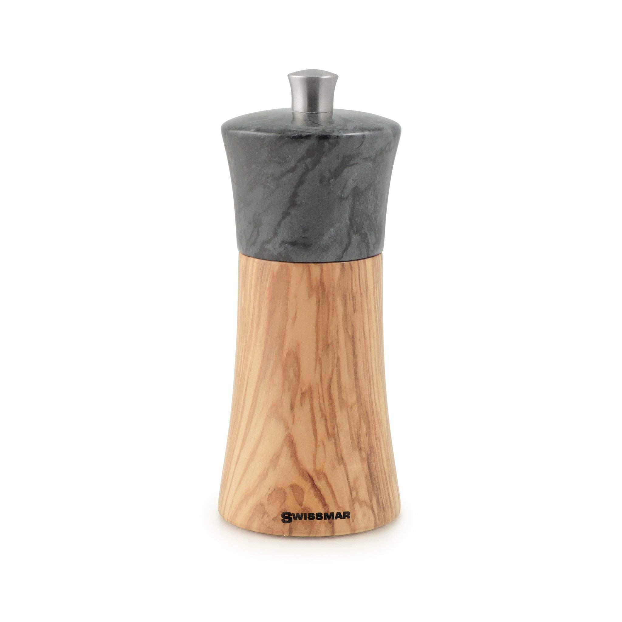 Swissmar Torre Olive Wood Pepper Mill with Granite Top