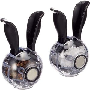 Salt and Pepper Grinder Manual Spice Grinder Multifunctional Kitchen Tools Black Rabbit Ears Design Abrader,Not Mini