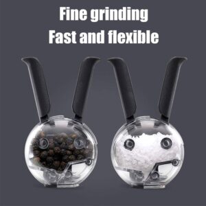 Salt and Pepper Grinder Manual Spice Grinder Multifunctional Kitchen Tools Black Rabbit Ears Design Abrader,Not Mini