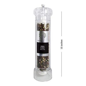 terramezzo tall acrylic premium grinder - mixed peppercorns 5.3oz - refillable
