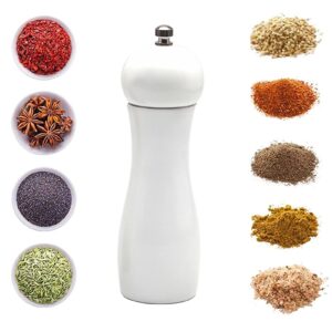 Pepper Grinder, Salt and Pepper Grinder, Salt Grinder, Elegant Wood Salt and Pepper Mill, Ceramic Grinder Core, Refillable Manual Spice Mill Adjustable Coarseness Salt Pepper Grinder