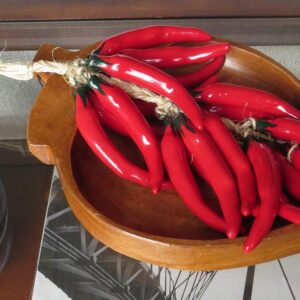 Generic Ceramic Talavera Red Chile Pepper - 15 in Red Chiles - Beautiful Mexican Handmade - Individually Unique - Red Chili Pepper Decorations - Pepper String - Red Chili Décor