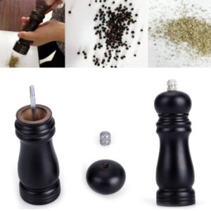 ccHuDE Wooden Pepper Grinder Mills Wood Salt Shaker Refillable Salt Pepper Mill Coarseness Grinder Professional Manual Spice Shaker for Kitchen