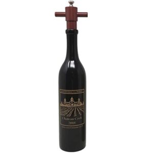 chef specialties personalized wine bottle pepper mill, ebony chataeu edition, laser engraved, made in usa