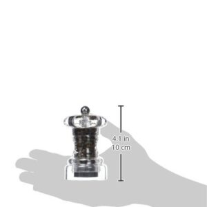 Bisetti Perugia 3.94 Inch Acrylic Pepper Mill With Adjustable Grinder