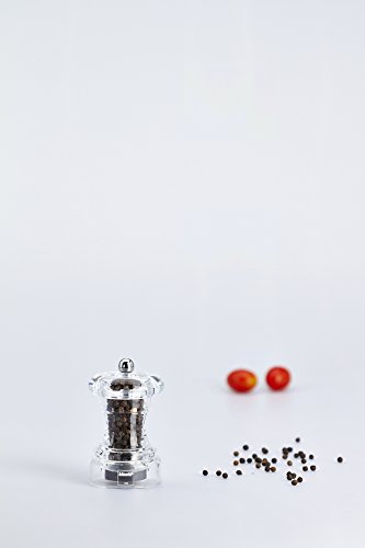 Bisetti Perugia 3.94 Inch Acrylic Pepper Mill With Adjustable Grinder