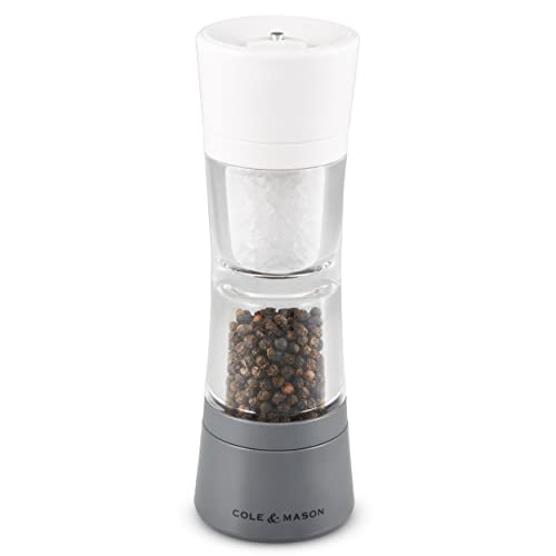 Cole & Mason H308597 Lincoln Salt and Pepper Mill, Acrylic/ABS, Ceramic Mechanisms, 190mm Duo Mill, Lifetime Mechanism Guarantee