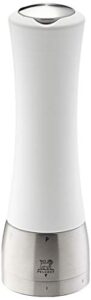peugeot madras pepper mill, 8.25-inch, white lacquer with stainless steel