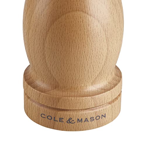 Cole & Mason HA0825P Beech Capstan A8 Salt Mill, Precision+ Wooden, Beech Wood, 200 mm, Single, Includes 1 x Salt Grinder