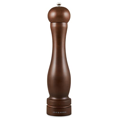 Cole & Mason Precision Grind Forest Capstan Pepper Mill, Stained Beech Wood/Walnut, 31.5 cm