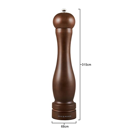 Cole & Mason Precision Grind Forest Capstan Pepper Mill, Stained Beech Wood/Walnut, 31.5 cm