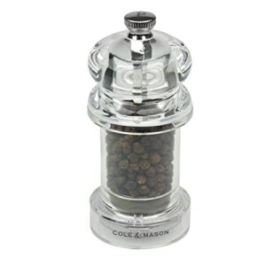 cole & mason precision grind 575 pepper mill, acrylic, clear, 10.5 cm
