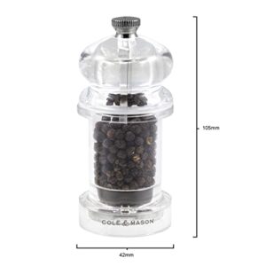 Cole & Mason Precision Grind 575 Pepper Mill, Acrylic, Clear, 10.5 cm