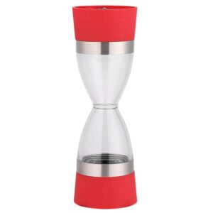 Double-ended Manual Salt Grinder, 2 in 1 Double-ended Manual Kitchen Salt & Pepper Mill Grinder Adjustable Ceramic Rotor(red)