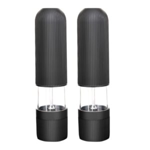 2pcs salt and pepper electric grinder mill set with adjustable coarseness, battery powered electric salt pepper automatic refillable mill grinder