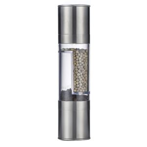 pepper grinder, salt and pepper grinder stainless steel dual head grind size manual spice grinder for home kitchen