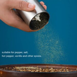 Pepper Grinder, Salt and Pepper Grinder Stainless Steel Dual Head Grind Size Manual Spice Grinder for Home Kitchen