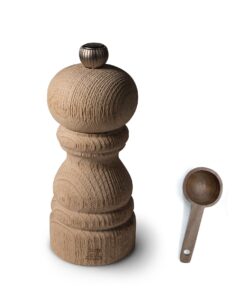 peugeot paris nature 5 inch pepper mill - with wooden spice scoop