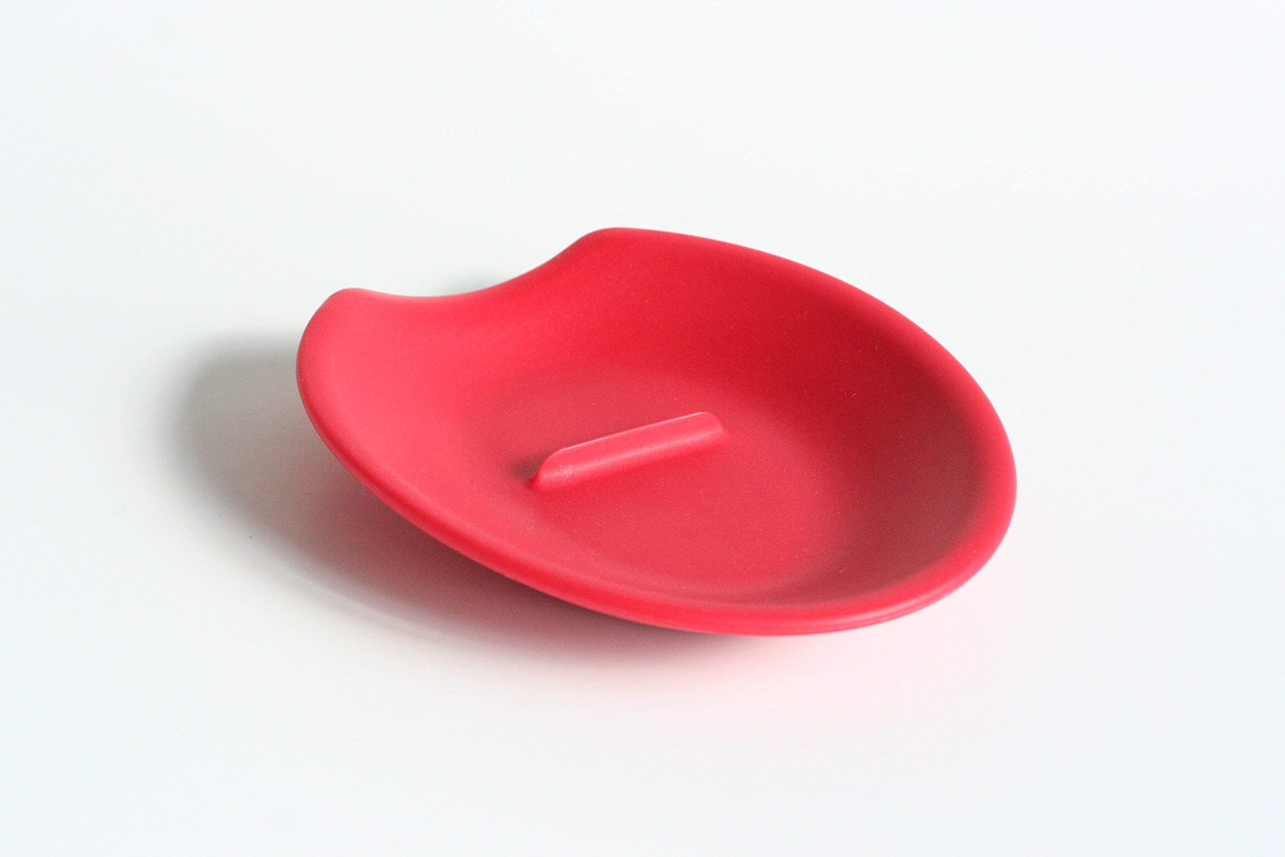 Crack'em Egg Cracker & Spoon Rest (Candy Apple Red) - Perfectly Cracks Eggs & Contains Messes - Easy to Use & Clean - Great for Kids - Prevents Broken Yolks