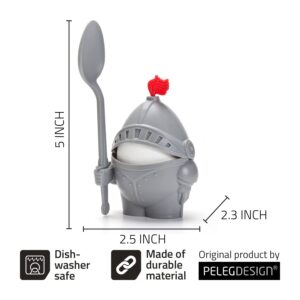 Arthur- Soft or Hard Boiled Egg Cup Holder With a Spoon Included- Knight Design - Kitchen Utensil Decor by Peleg Design